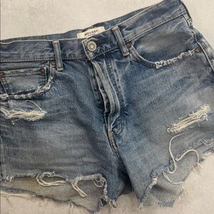 Moussy Vintage High Rise Distressed Shorts (27)